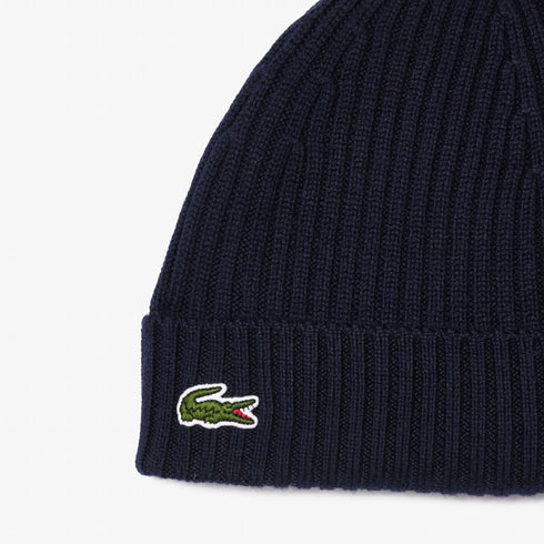 LACOSTE Rib Knit Brushed Wool Beanie Accessories